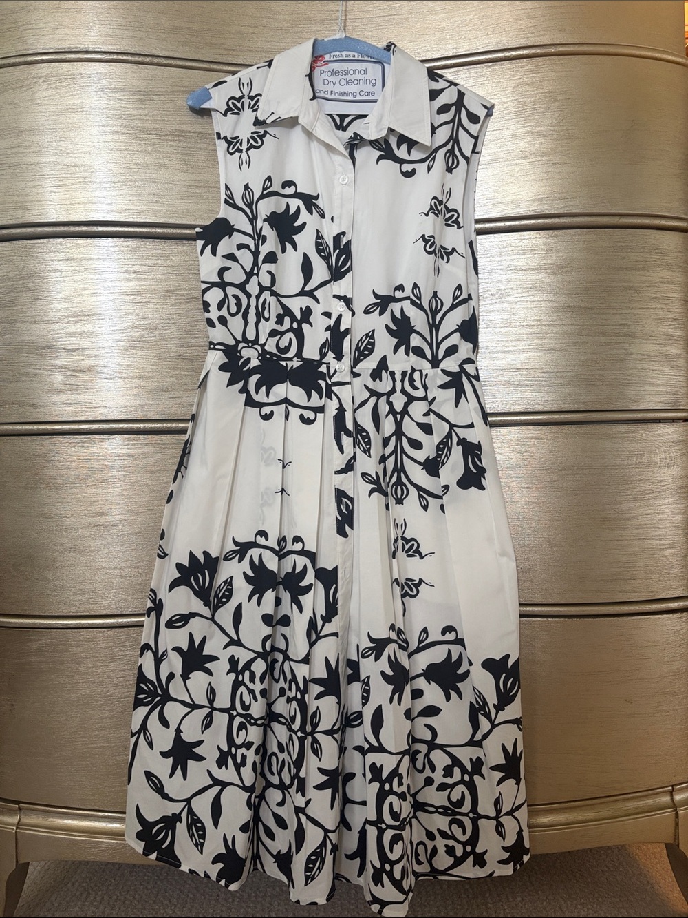 MIDI Black & White Printed Dress